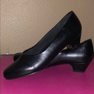 Short, black work heels